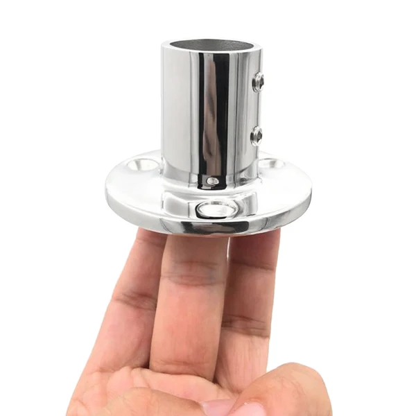 Certified Maxbell Boat Hand Rail Fitting - 90 Degree 7 8 Round Base with Screws - 316 Marine Stainless Steel Casual