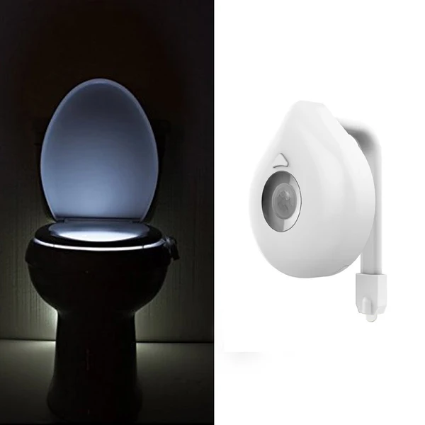 Original Design Maxbell 8 Color Changing Human Body Motion Sensor Activated Toilet Nightlight WC Seat Lamp Battery 1W Flexible