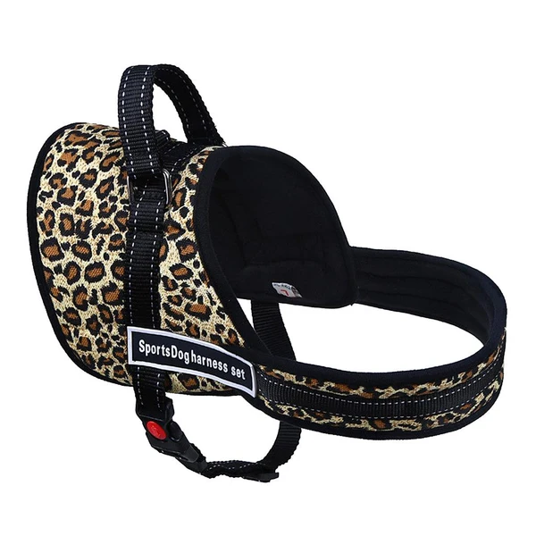 Trendy Maxbell Maxbell Soft Comfortable Cotton D-Ring Attached Puppy Vest Harness Safety Equipment Pet Supplies Leopard XS Premium Material