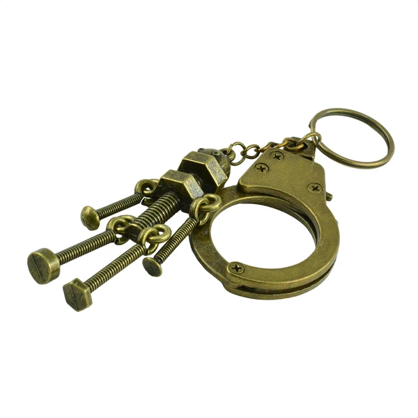 Top-Quality Maxbell Novelty New Steampunk Screw Robot Pendant Key Ring Clips Keychain for Key Organization Trendy