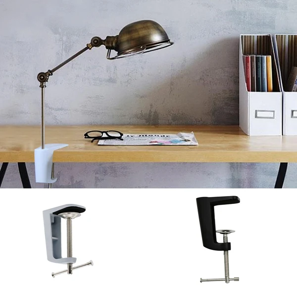 Fine Maxbell Metal Adjustable Arm Desk Clamp Table Lamp Clip Holder Stand White Black Convenient