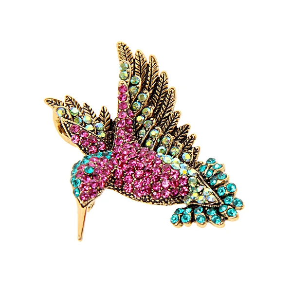 Exclusive Maxbell Vintage Diamante Lovely Woodpecker Animal Brooch Breastpin Corsage Collar Pin for Clothing Decoration Quality