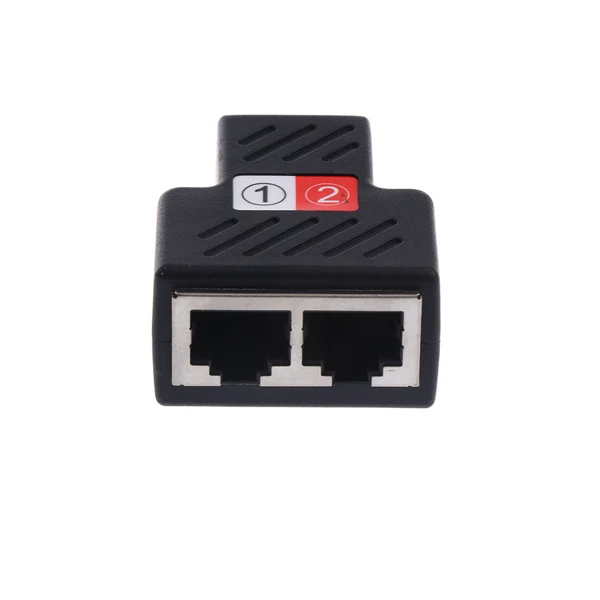 Organic Maxbell 2 Pieces RJ45 Network Splitter Adapter - 1 RJ45 Female to 2 RJ45 Female Network Splitter Adapter LAN Connector Suitable for Super Category 5 Ethernet Category 6 Ethernet Black Solid