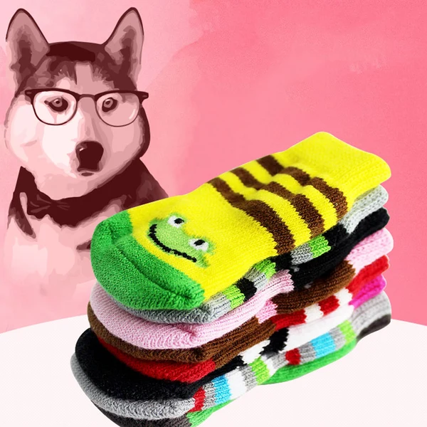 Original Design Maxbell 2 Set 4 Anti-slip Dog Socks Shoes Boots Warm Cotton Socks Paw Protectors M L Fine Crafted