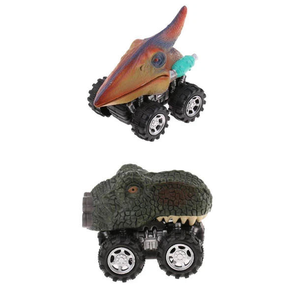 World-Class 2xDinosaurs Figures Pull Back Cars Jurassic Toys Kids Children Birthday Gift Elite