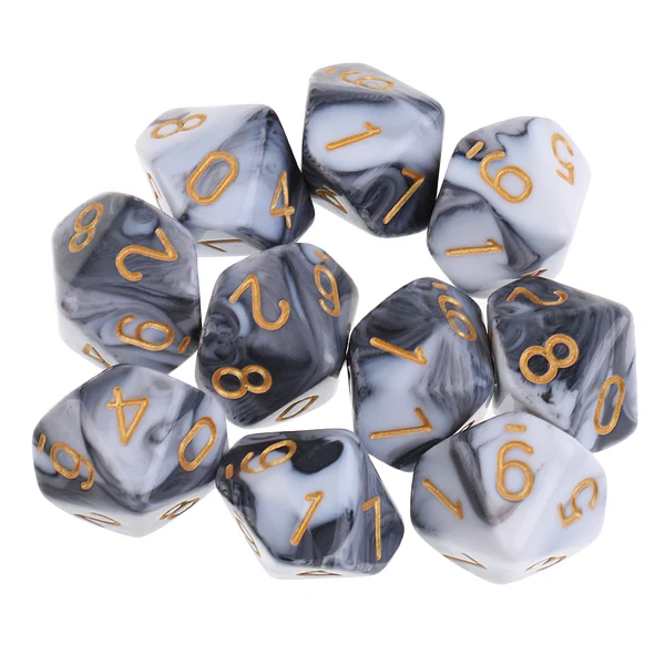 Soft Maxbell 20x D10 10 Sided Dice Polyhedral TRPG Dice for MTG DND Party Roleplay Games Solid