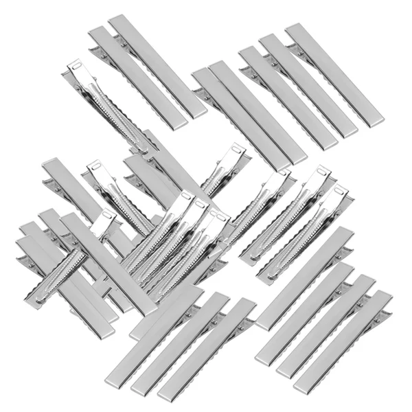 Excellent Maxbell 100pieces Flat Hair Clips Prong Alligator Teeth Clips Bows DIY Hair Accessories Duckbills Barrette Bow DIY Elegant