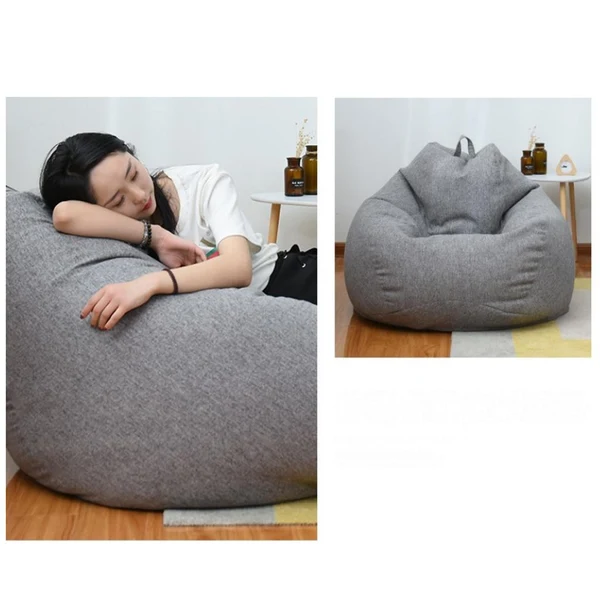 2 Pieces Solid Color Stuffed Animal Storage Bean Bag Cover Gray Green Original Design