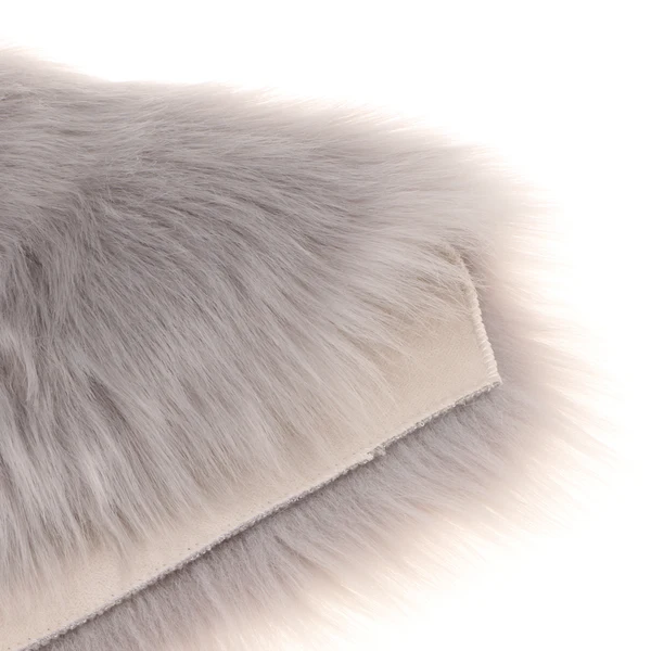 Refined Maxbell 30x40cm Love Shaped Shaggy Soft Sheepskin Area Rug Faux Fur Rug Pink Grey