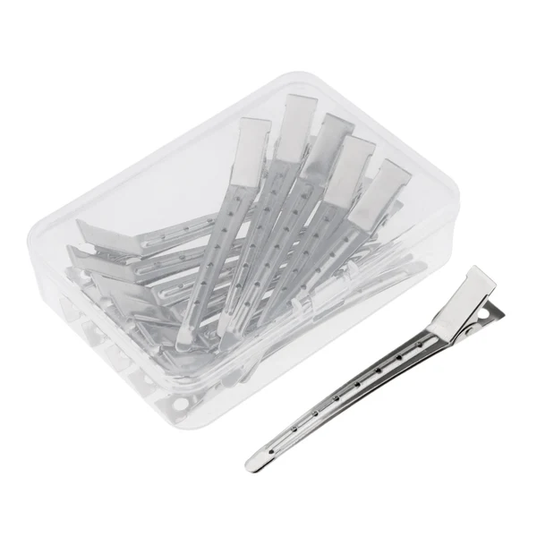 Exceptional Maxbell Salon 12Pcs Stainless Clips Hair Section Styling Clamp and Neck Duster Brush Elegant
