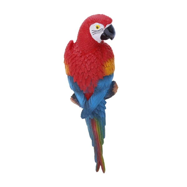 High-Quality Maxbell 2x istic Parrot Resin Bird Animal Ornament Hanging 31cm Red Left Right Exceptional