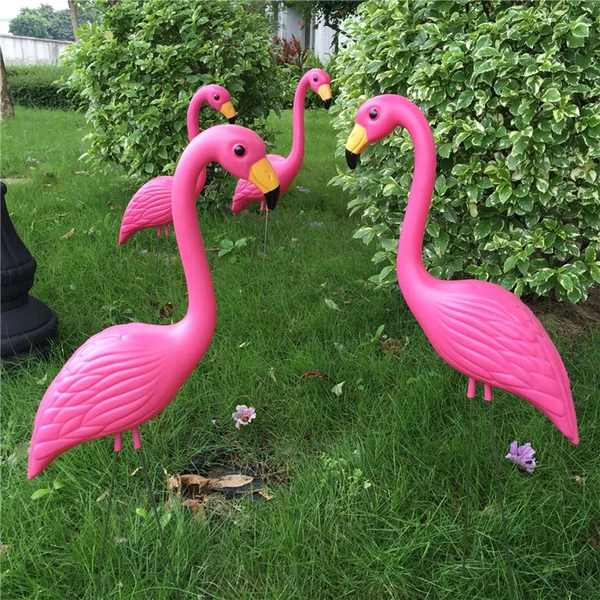 Elite Maxbell Set of 2 Lifelike Pink Flamingo Yard Garden Lawn Art Ornaments Decor Set High-Performance