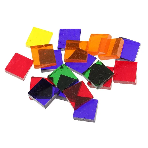Recyclable 750 Pieces Assorted Color Clear Glass Mosaic Tiles for DIY Crafts Square Modern