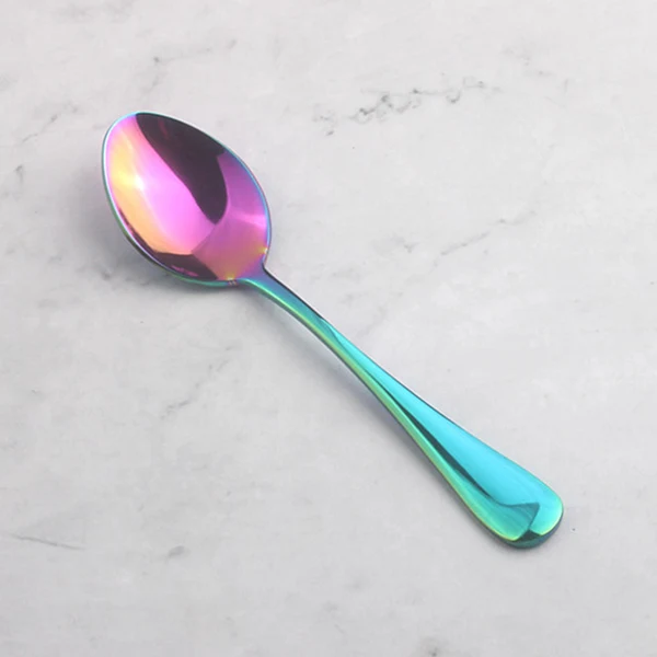 Premium Maxbell Stainless Steel Cutlery Dinner Soup Tea Spoon Tableware Black Colorful Convenient