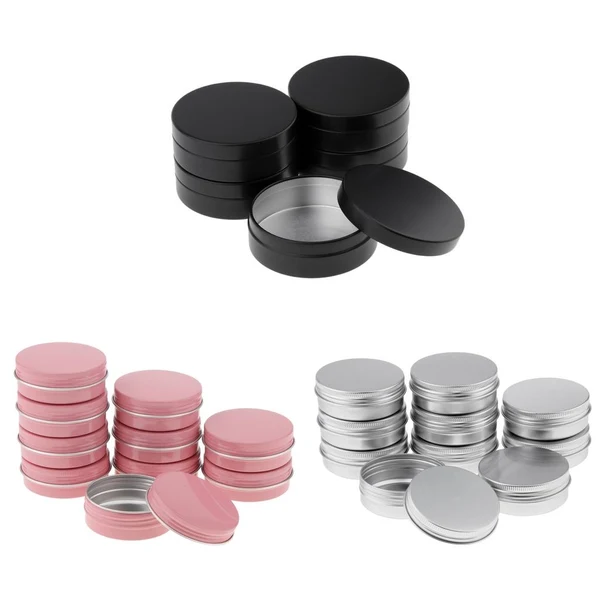High-End Maxbell Maxbell 25pcs 100ml 60ml Aluminium Lip Balm Tins Pots Cosmetic Cream Jar Containers Easy-to-Use