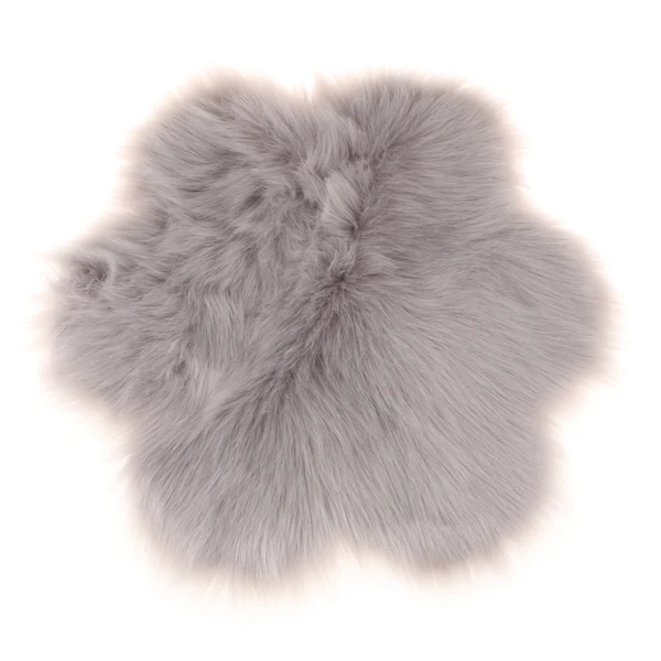 Original Design Maxbell 2Pcs Flower Fluffy Mat Shaggy Area Rug Seat Cushion Mat Light Pink Gray Solid