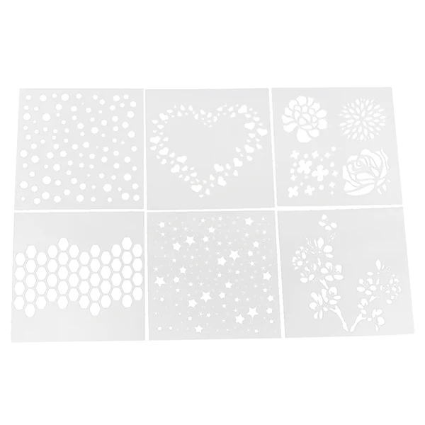 Advanced Maxbell Pack of 6 Cake Spray Print Sugar Sieve Sugar Stencil Baking Cake Mold Mould DIY Dependable