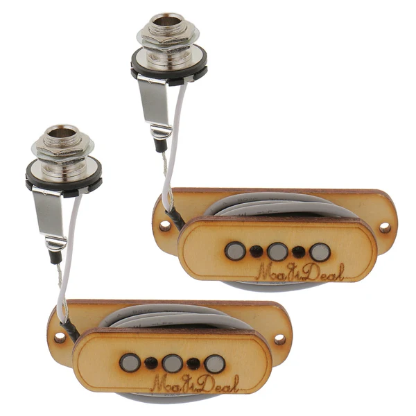 Sophisticated Maxbell 2pcs 4.3K Resistance Rosewood Alnico 3 String Cigar Box Guitar Pickup Long-Lasting