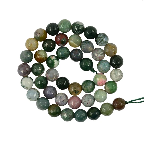 Pure Maxbell 8 mm Natural Faceted Fancy Indian Blood Agate Loose Spacer Beads 15'' Round Premium Material