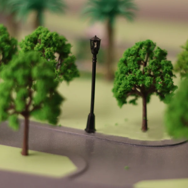 Elite Maxbell 40pcs Model Garden LED Lamppost Lamp Lights Layout Train 1 100 HO OO Scale Eco-Friendly