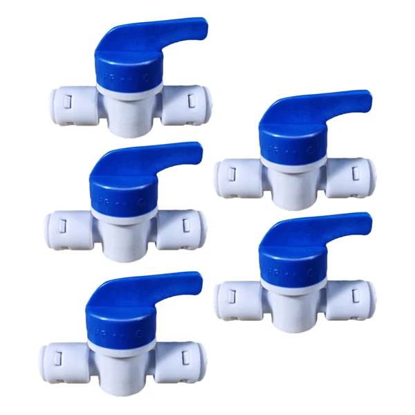 Genuine Maxbell 5 Pieces 1 4 OD Tube Ball Valve Quick Connect Straight Fitting for RO Water Reusable