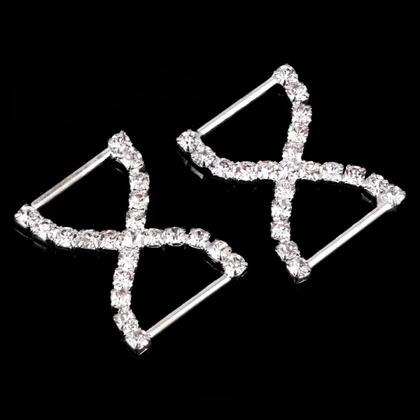 Carefully Designed Maxbell Pack of 10 Bikini Swimwear Connectors Charm Metal Chain Buttons Crystal Rhinestone Bowknot Buckles Consistent