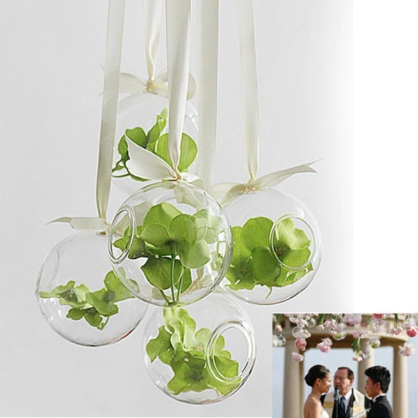 Verified 10x Hanging Clear Glass Flower Planter Vase Bottle Container Home Ball Decor Modern