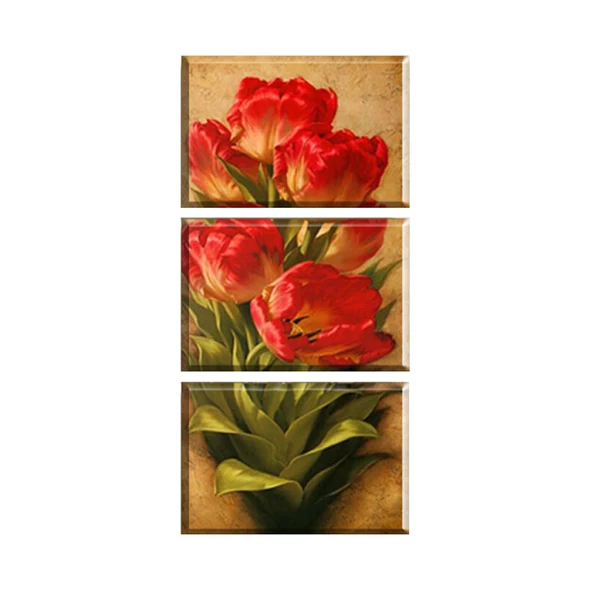 Organic Maxbell 3pcs Modern Canvas Wall Artwork Painting Red Tulip Print Picture Set 30 50cm Flexible
