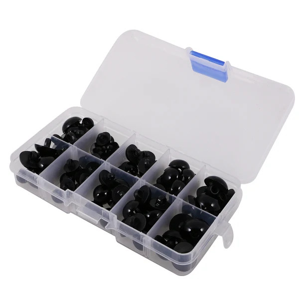 Consistent Maxbell 100 Pieces Solid Black Round Mushroom Domed Sewing Buttons for Doll Eyes Nose Making 9-15mm Luxury