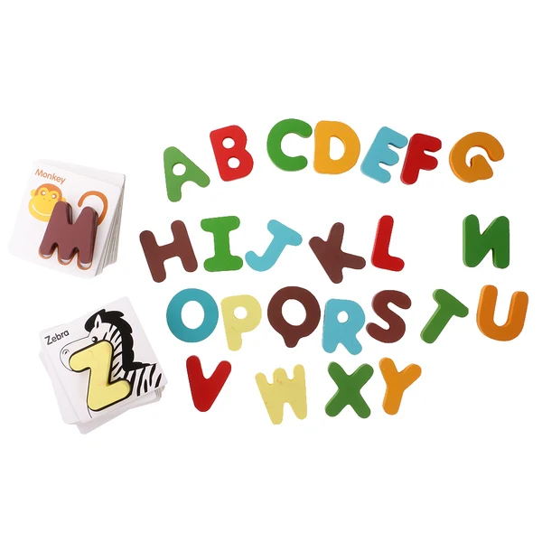 Sophisticated Maxbell Wooden Baby Preschool ABC Alphabet Cards Animal Letters Puzzle Cognitive Toy First-Class