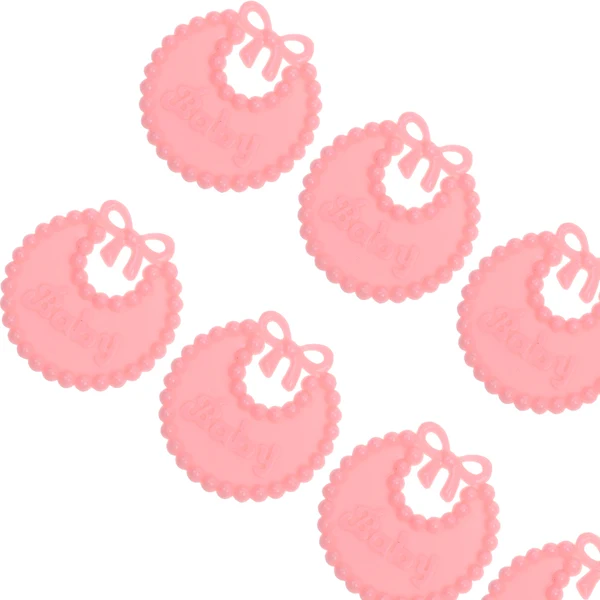 Outstanding Maxbell 12 Pieces Mini Plastic Bibs for Baby Shower or Gender Reveal Decorations Cupcake Topper Pink Fine