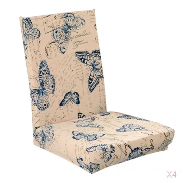 Elite Maxbell 4Pieces Post Card Butterfly Stretch Dining Chair Cover Banquet Slipcover Wedding Quality