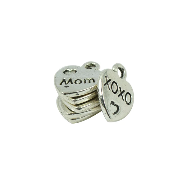 World-Class Maxbell 50 Pieces I love MOM XOXO Heart Charms DIY Making Mother's Day Jewelry DIY Necklace Bangle Accessories Reliable