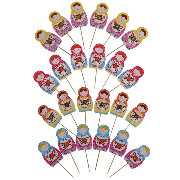 Proven Maxbell Pieces of 24 Russian Nesting Doll Cake Topper Picks Baby Shower Birthday Cake Centerpiece Refined