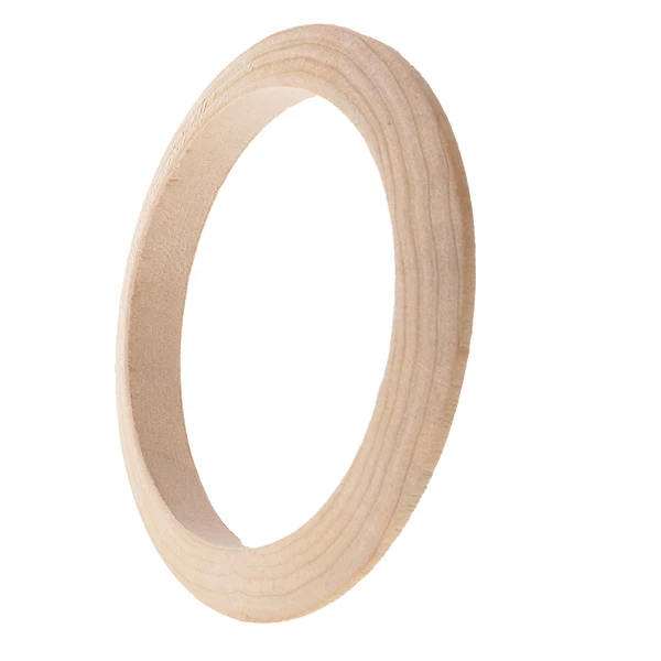 Maxbell 6 Pieces Natural Unfinished Round Wooden Cuff Bangle Bracelet DIY Wood Craft Innovative