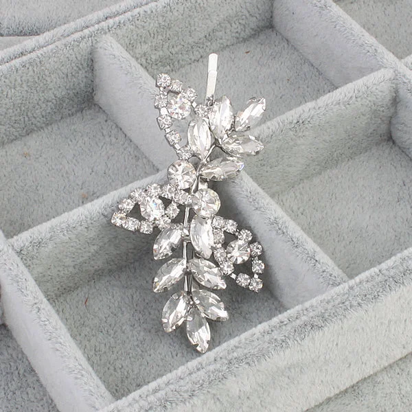 Environmentally Friendly Maxbell Fashion Womens Cute Lovely Leaves Silver Metal Hairpin Hair Clip Luxury