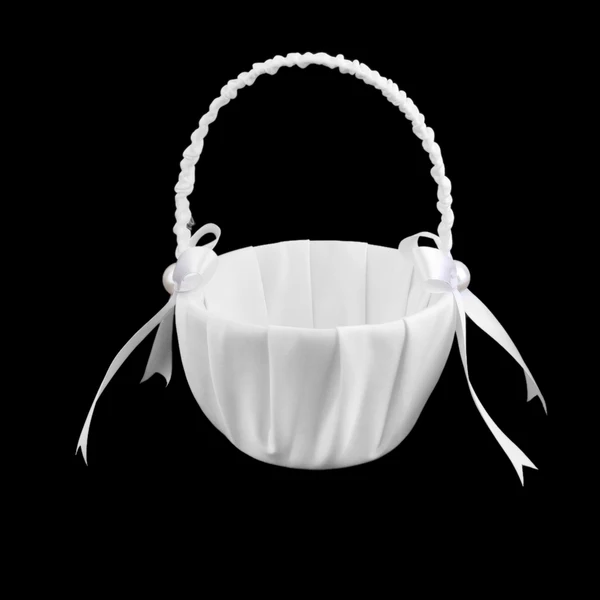 Carefully Designed Maxbell Satin Flower Girl Basket with Pearl Bow Wedding Party Ceremony Decor White Pack Of 2PCS Innovative