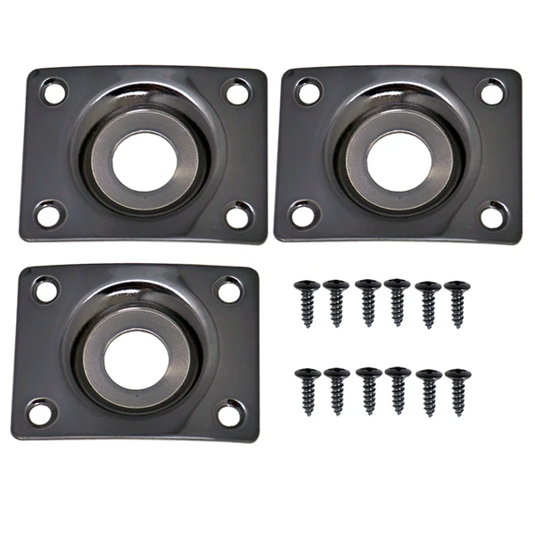 Long-Lasting Maxbell Rectangle Jack Plate for Les Paul or Tele Style Electric Guitar Bass Black Organic