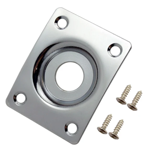 Durable Maxbell Rectangle Jack Plate for Les Paul or Tele Style Electric Guitar Bass Silver Selected