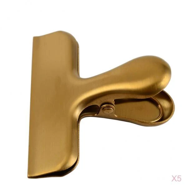 Sustainable Maxbell 5x Stainless Steel Food Bag Sealing Clip Chip Clips Food Storage Sealer Gold Prestigious