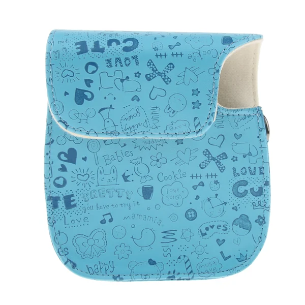 Selected Maxbell PU Leather Camera Case Bag Cover Protector for Fuji Film Instax Mini 8 with Detachable Shoulder Strap Snap Closure - Blue Relaxed