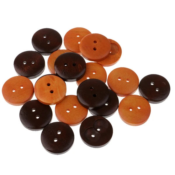 Carefully Designed Maxbell 20 Piece Vintage Round 2 Holes Wooden Buttons for Sewing on Clothing Decoration 20mm Minimalist