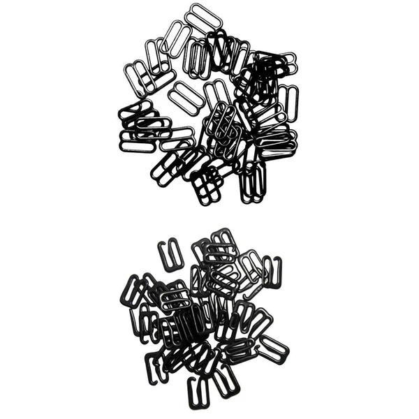 Relaxed Maxbell 200 Pieces Bra Strap Adjuster Lingerie Slider Buckle Hooks Bikini Fastener -Black 15mm Comfortable