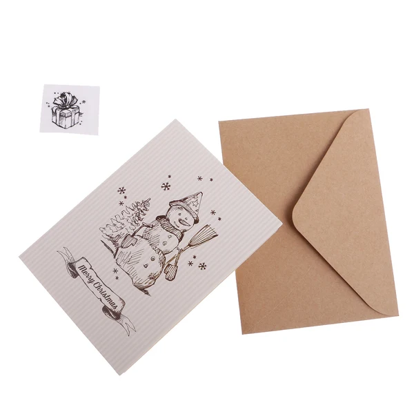 Contemporary Maxbell 30 Sets Retro Christmas Snowman Painted Greeting Card with Envelopes Wishing Card High-Performance