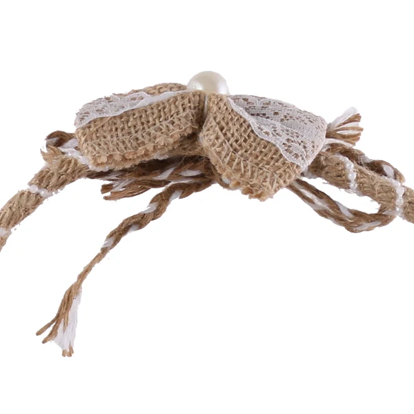 Trusted Maxbell Vintage Rustic Burlap Jute Bow Flower Girl Basket for Wedding Ceremony Party Superior
