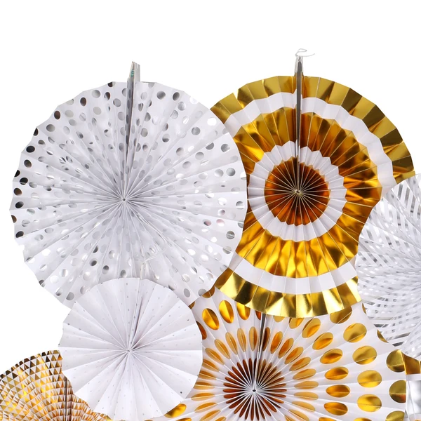 Outstanding Maxbell 8pcs Set Glitter Paper Pinwheel Folding Hanging Fan Backdrop Party Decoration High-Quality