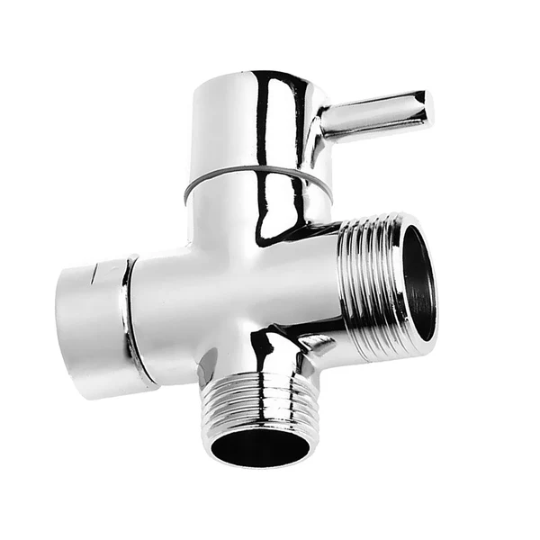 Practical Maxbell T-adapter 3-Ways Shower Head Shut-Off Valve 2.5cm 2cm Solid Brass Bath Toilet Bidet Sprayer Switch Diverter Chrome Original