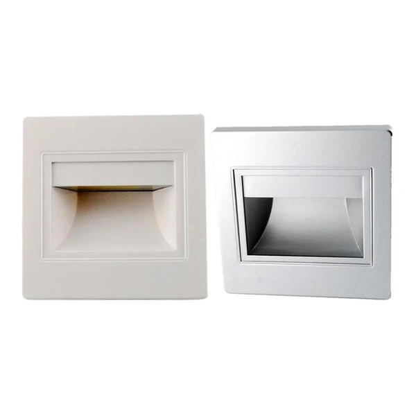 Carefully Designed Maxbell Maxbell 2Pcs 1.5W LED Silver and White Corner Wall Lamp Indoor LED Step Light Stair Lamp LED Night Lights Home Decoration Improve Your House - Simple Installation - Indoor Wall Lighting Warm White Elegant