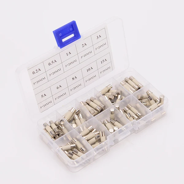 Recyclable Maxbell 100 Pieces 5x20mm Electric Ceramic Fuse Kit Assortment Amp 0.2A-15A Genuine