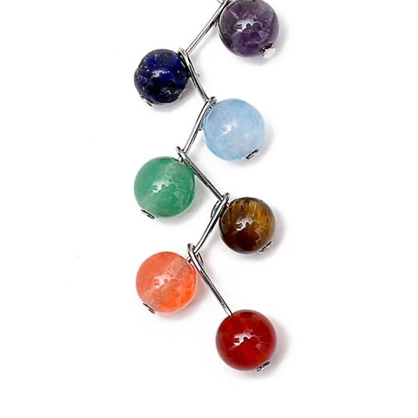 Environmentally Friendly Maxbell 7 Chakra Colorful Gemstone Beads Dangle Fish Hook Earrings Meditation Yoga Reiki Healing Lady Jewelry Dependable